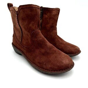UGG Women 9 Neevah Brown Suede Sheepskin Lined Boots Cold Winter 1003421